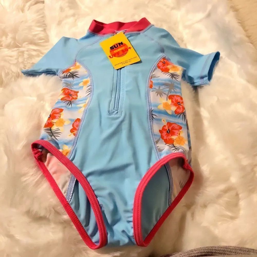 A little girls size 2 average bathing suit,material is upf 30+, NWT